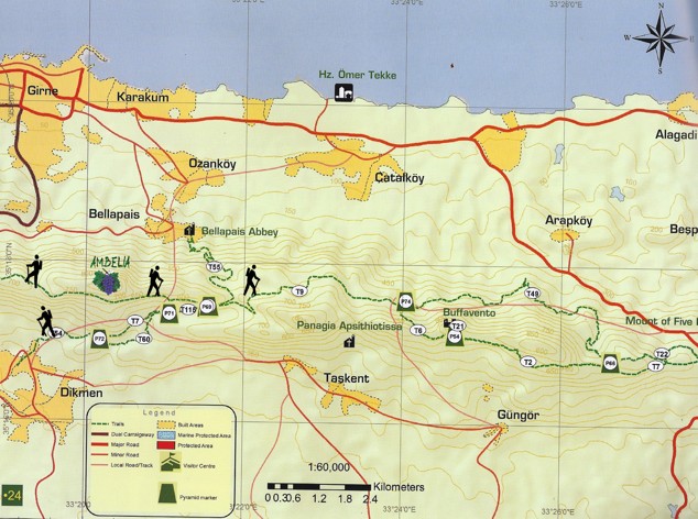 hiking map Bellapais